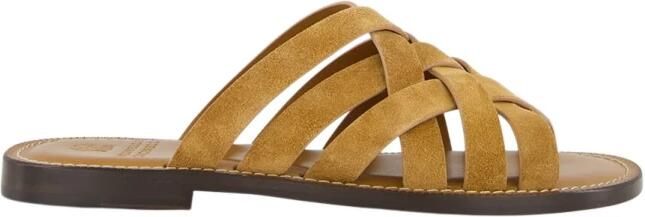 Brunello Cucinelli Multi-Strap Suede Sandals