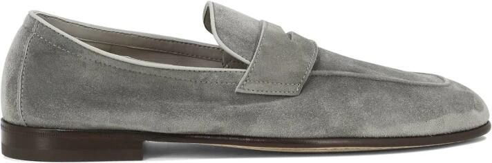 Brunello Cucinelli Ongevoerde Suede Penny Loafer