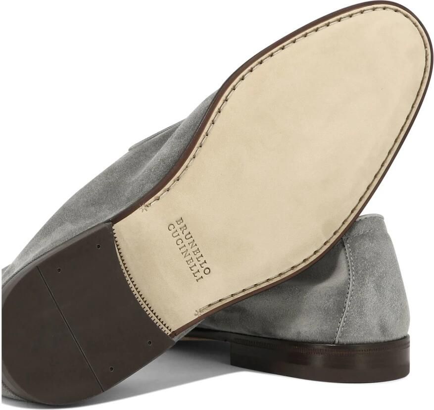 Brunello Cucinelli Ongevoerde Suede Penny Loafer - Foto 2