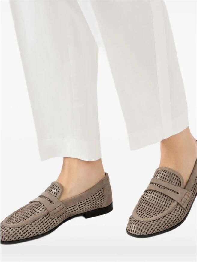 Brunello Cucinelli Perforated Leather Slip-On Loafers - Foto 3