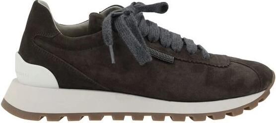Brunello Cucinelli Iconische versierde suède sneakers