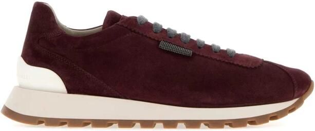 Brunello Cucinelli Side Shiny Tab Suede Runners