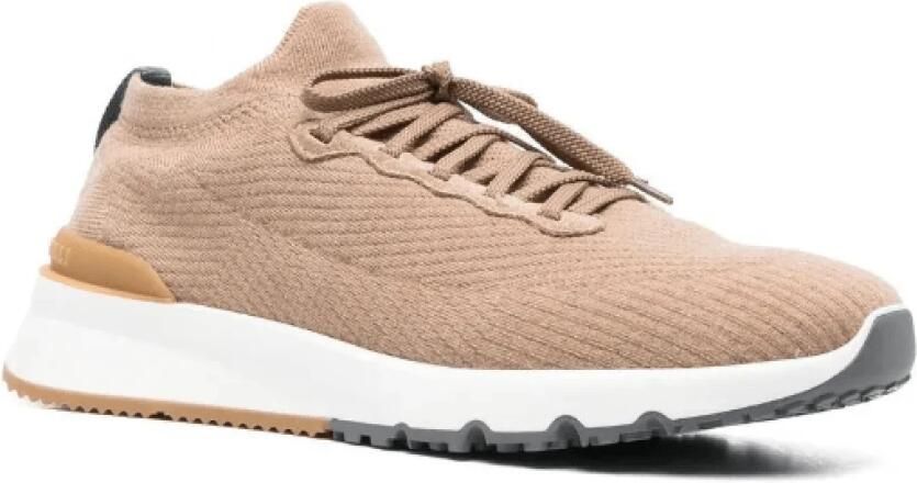 Brunello Cucinelli Sneakers met veters en logo detail