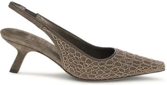 Brunello Cucinelli Stad Slingback Hakken met Monile Borduurwerk