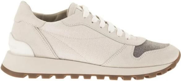 Brunello Cucinelli Suede and Mesh Low-Top Sneakers