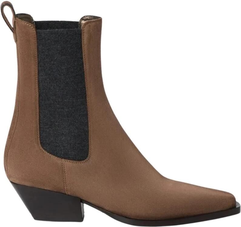 Brunello Cucinelli Suède Chelsea Laarzen Met Kostbare Lus Detail