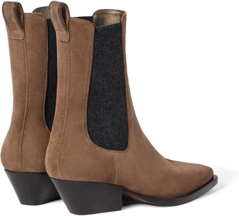 Brunello Cucinelli Suède Chelsea Laarzen Met Kostbare Lus Detail - Foto 3