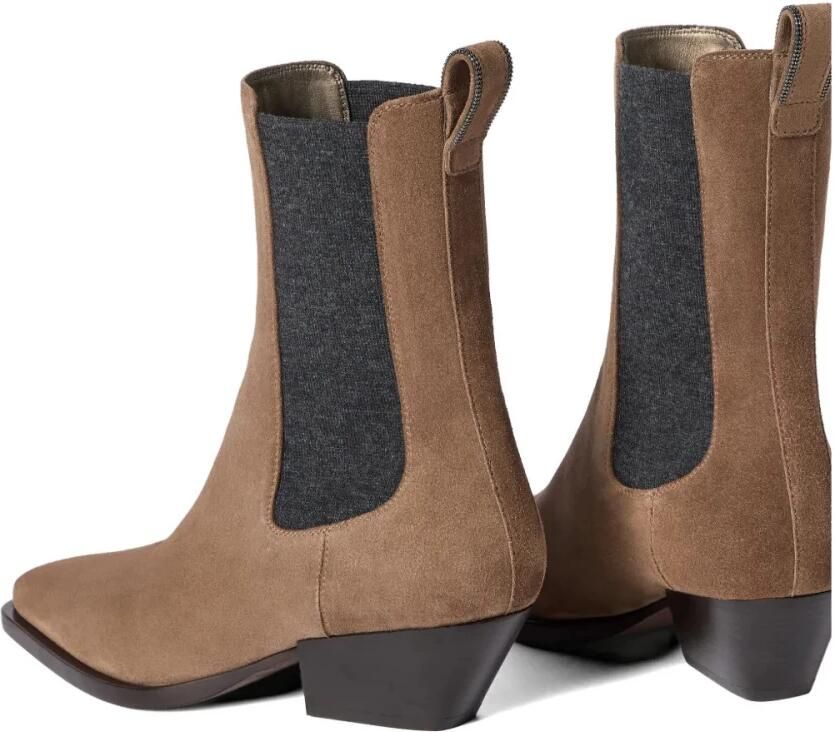 Brunello Cucinelli Suède Chelsea Laarzen Met Kostbare Lus Detail - Foto 2