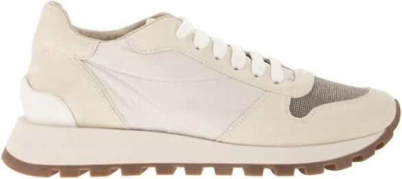 Brunello Cucinelli Suède en Nylon Lage Sneakers