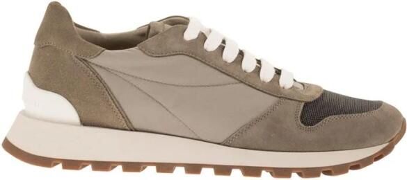 Brunello Cucinelli Suède en nylon lage sneakers