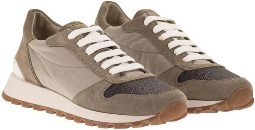 Brunello Cucinelli Suède en nylon lage sneakers - Foto 5
