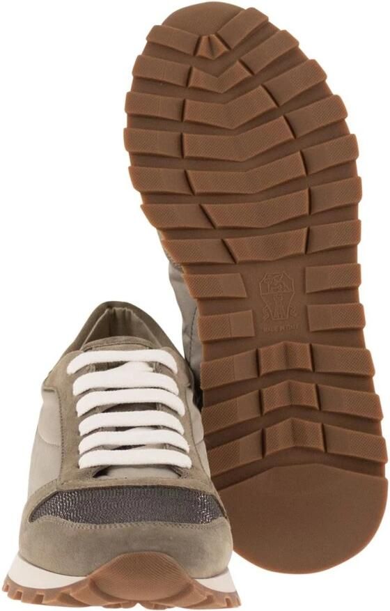 Brunello Cucinelli Suède en nylon lage sneakers - Foto 2