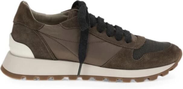 Brunello Cucinelli Suède en Technisch Stoffen Sneakers