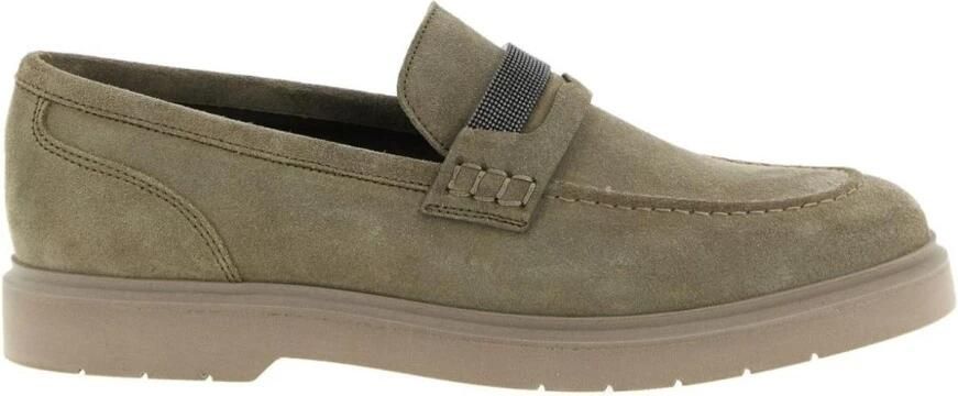 Brunello Cucinelli Suède Loafer met Versierde Band
