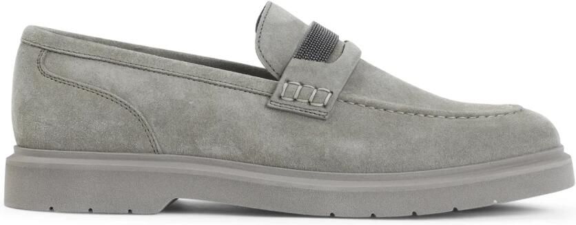 Brunello Cucinelli Monili Suede Loafers