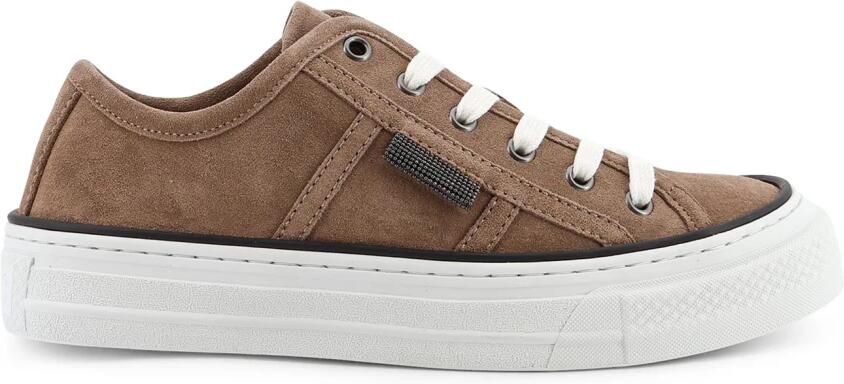 Brunello Cucinelli Suède Sneakers met Monili