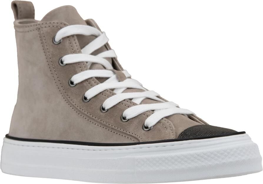 Brunello Cucinelli Suède vetersneakers met strass