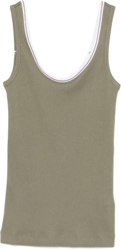 Brunello Cucinelli Top met ribbelboord