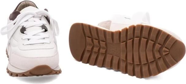 Brunello Cucinelli Witte Sneakers Veters Ronde Neus