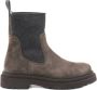 Brunello Cucinelli Cederbruine Elastische Schoenen Rubberen Zool - Thumbnail 1