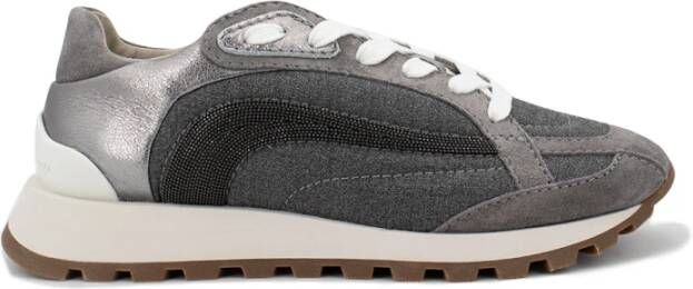 BRUNELLO CUCINELLI Grijze Sneakers voor Vrouwen Aw24 Gray Dames