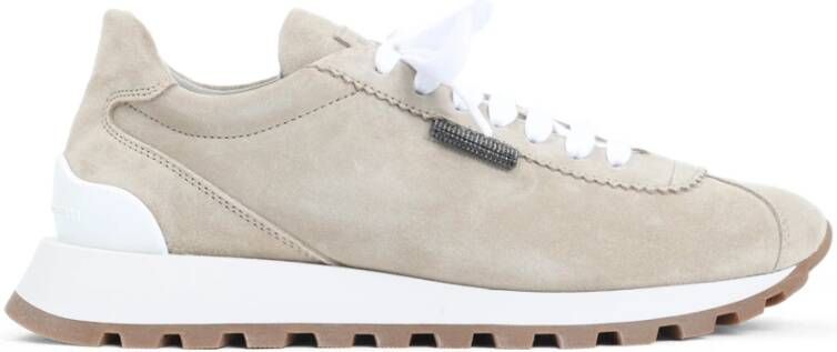 Brunello Cucinelli Climb Beige Suède Leren Sneakers
