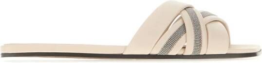BRUNELLO CUCINELLI Comfortabele Pantoffels voor Ultiem Comfort Beige Dames