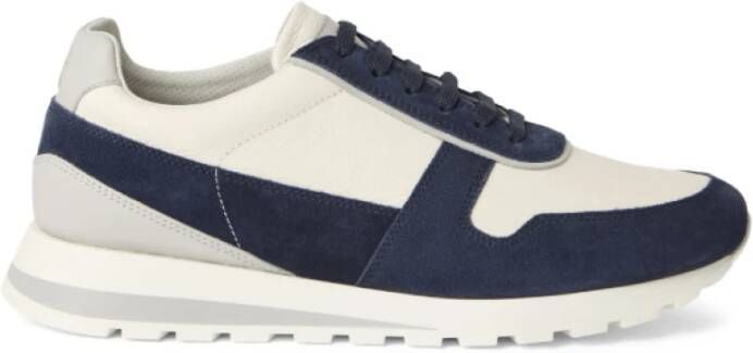 Brunello Cucinelli Donkerblauwe Panel Sneakers