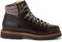 Brunello Cucinelli Donkerbruine Gewatteerde Kraag Sneakers - Thumbnail 1