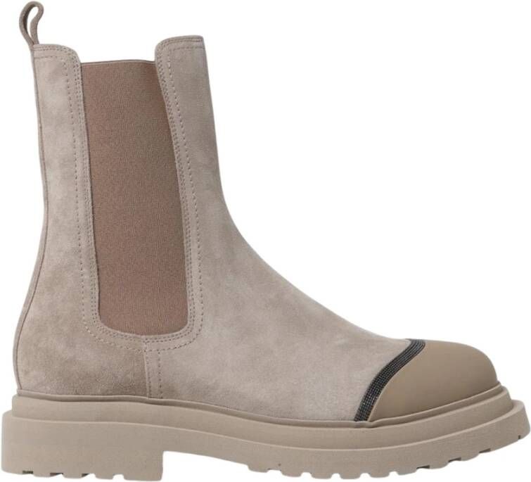 Brunello Cucinelli Elegante Suede Chelsea Enkellaarzen