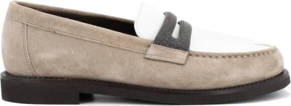 BRUNELLO CUCINELLI Elegante Ice Loafers Damesschoenen Beige Dames