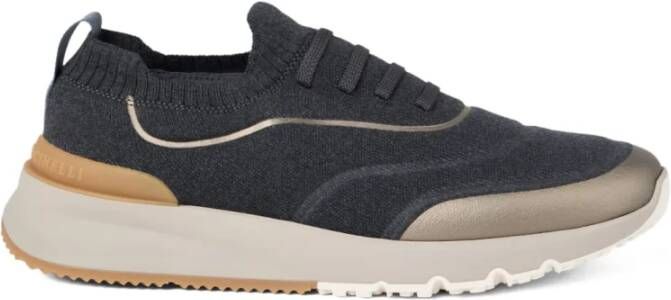 Brunello Cucinelli Gebreide instap sneakers met rubberen zool