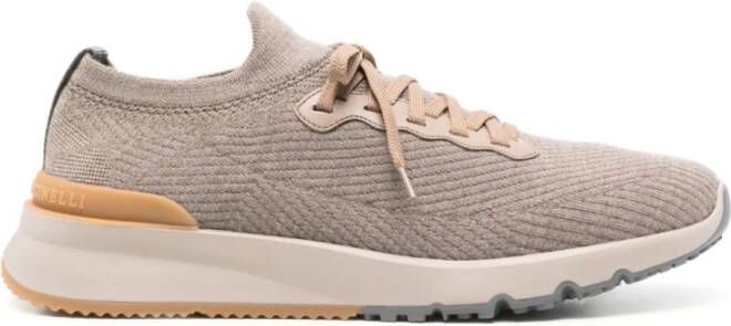 Brunello Cucinelli Gebreide Sneakers Duif Grijs