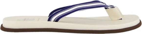 Brunello Cucinelli Gestreepte Navy Blauwe Zwembadsandalen