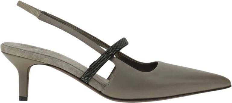 Brunello Cucinelli Grijze Ballerina's met Versiering