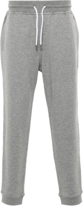 Brunello Cucinelli Grijze broek met boorden en trekkoord in de taille