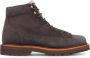 Brunello Cucinelli Grijze Suède Enkellaarsjes Vetersluiting Corduroy - Thumbnail 1