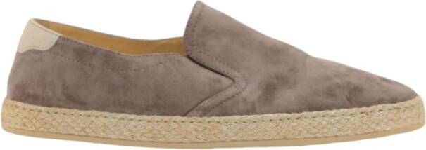 Brunello Cucinelli Grijze Suede Slip-On Espadrilles