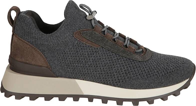 Brunello Cucinelli Knitted Leather Sneakers