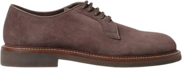 Brunello Cucinelli Koffie Brogue Derby Schoenen