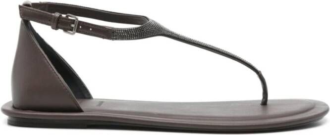 Brunello Cucinelli Koffiebruine Gesp Sandalen