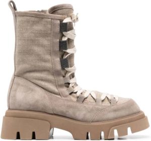 BRUNELLO CUCINELLI Lace-up Boots Grijs Dames