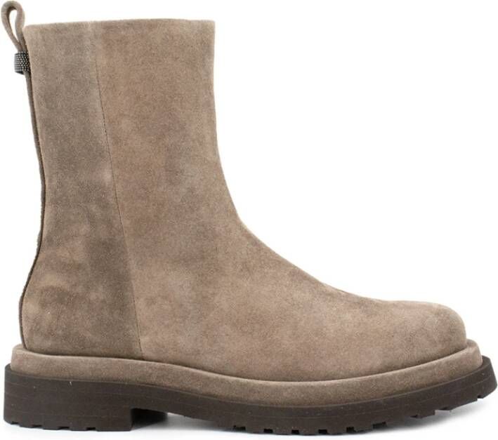 Brunello Cucinelli Leren enkellaarzen voor stijl en comfort