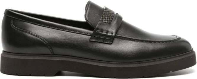 Brunello Cucinelli Leren loafers met kristallen