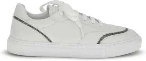 Brunello Cucinelli Leren sneakers met glanzende details