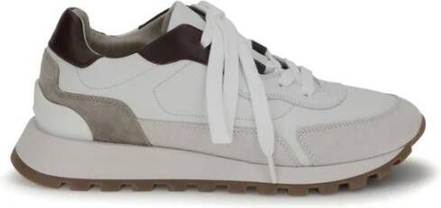 Brunello Cucinelli Leren sneakers met glanzende details
