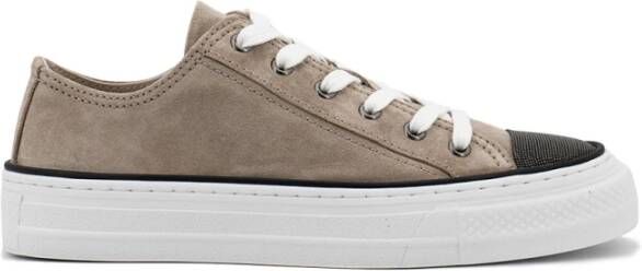 BRUNELLO CUCINELLI Luxe Geborduurde Suède Sneakers Multicolor Dames