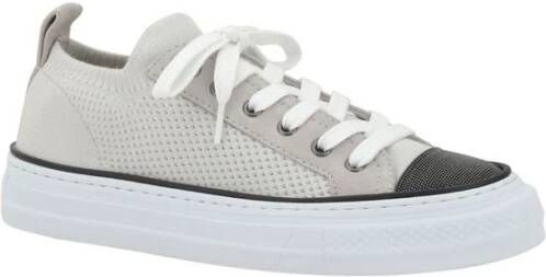 Brunello Cucinelli Mesh katoen en suède Sneakers