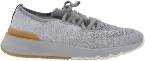 Brunello Cucinelli Mesh Lace-Up Sneakers met Handtekening Trek