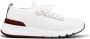 BRUNELLO CUCINELLI Katoenen gebreide sneakers met leren details White Heren - Thumbnail 1